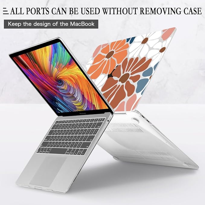 CISSOOK Compatible with MacBook Air 13.3 inch Case M1 A2337 A2179 A1932, Plastic Hard Shell Case Keyboard Cover Screen Protector for MacBook Air 13 2021 2020 2019 2018, Vintage Flowers