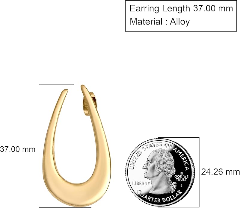 18K Gold Plated Sculptural Earrings Set for Women – Hypoallergenic, Lightweight, Modern Hoop & Drop Styles – 6 Bold Statement Designs – Christmas, Holiday, Thanksgiving Gift, Halloween