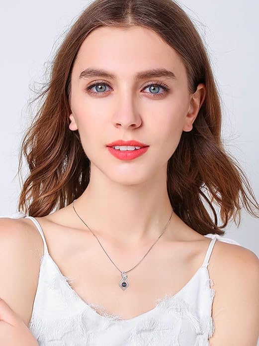 Tahitian Black Pearl 18K White Gold Plated Sterling Silver Heart/Infinity/Four Leaf Clover Pendant Necklace Jewelry Gifts for Women Wife Mom Girlfriend Wedding Birthday Anniversary Christmas