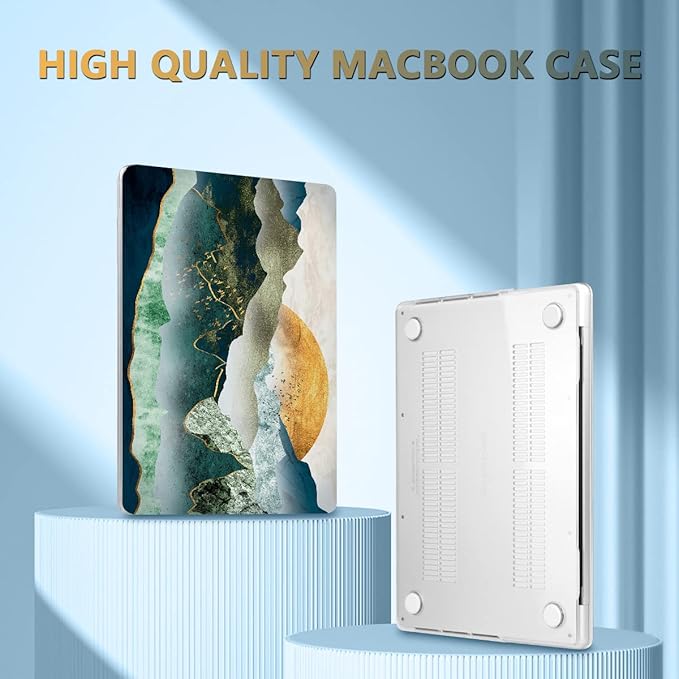 CISSOOK Mountain Case for MacBook Pro 14 inch 2024 2023-2021 Release Model M4 A3112 A3185 A3401/ M3 A2992 A2918/ M2 A2779 /A2442 M1 with Touch ID, Plastic Sunshine Mountain Cover for MacBook Pro 14