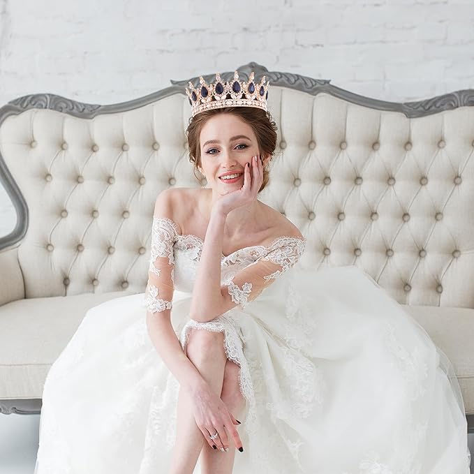 Queen Crown for Women Crystal Tiara for Girl Rhinestone Wedding Headband for Bride Hair Accessories for Costume Birthday Party Prom Gifts