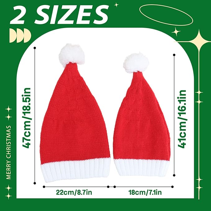 Custom Santa Hat for Adult Kids Personalized Gift Christmas Hats Monogram Red Santa Beanie Boy Girl Winter Knit Hat
