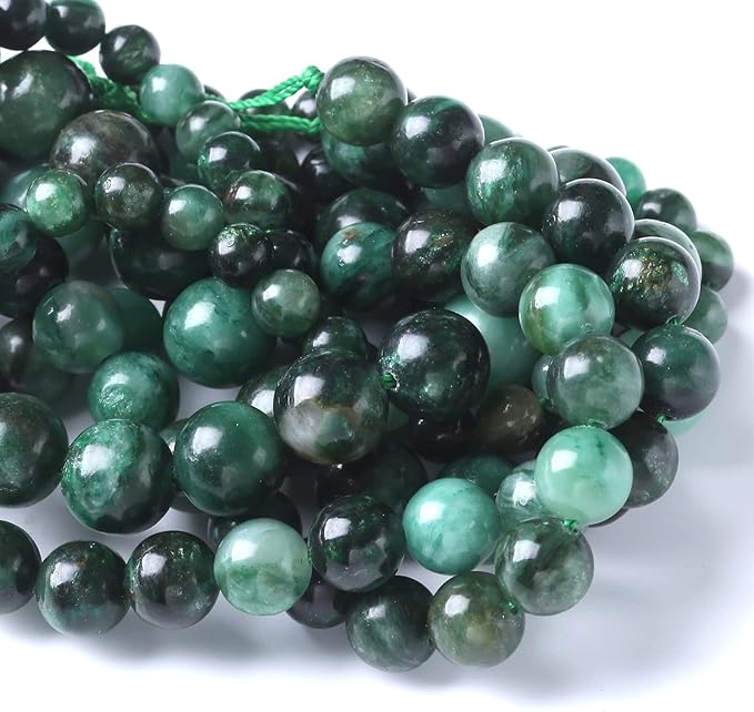 6mm 59pcs Natural Green Emerald Mica Crystal Gemstone Beads for Jewelry Making DIY Bracelet