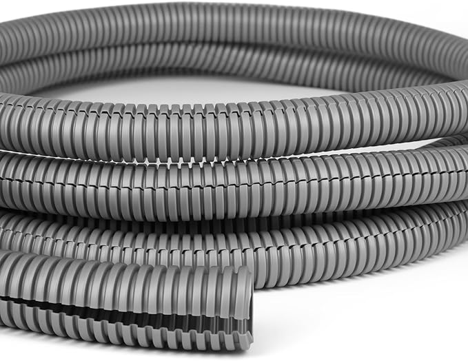Split Wire Loom Tubing, 10,25ft Cord Protectors from Pets No Chew, Flexible Wire Covers Cord Protectors, Protective Split Cable Sleeve for Automotive Home Industrial Wires(Grey, 0.98inch-10ft)