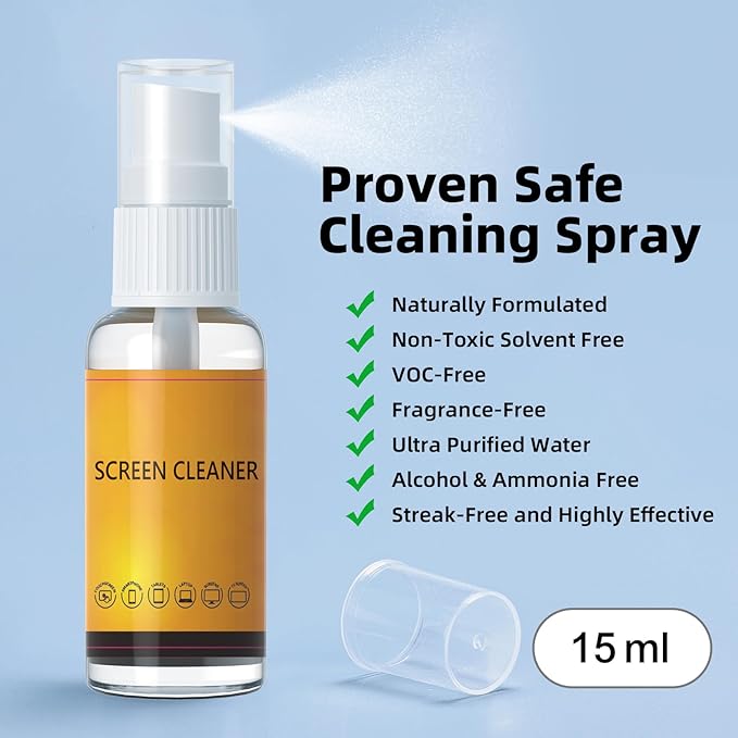 Keyboard Cleaner Laptop Cleaning Kit, All in One Keyboard Cleaning Kit with Car Screen Cleaner Spray, Retractable Detailing Brush for Phone iPhone Computer PC MacBook Airpod Camera Lens Elecitroncs