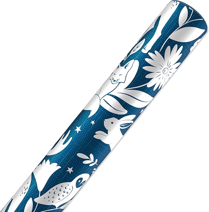 American Greetings 60 sq. ft. Reversible Christmas Wrapping Paper, Animals (1 Roll, 30 in. x 288 in.)