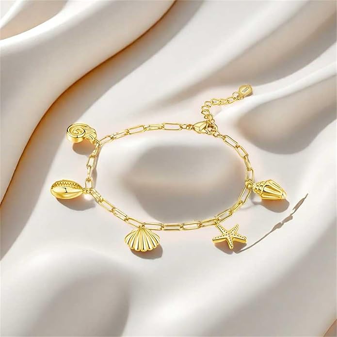 Women's 925 Sterling Silver Bracelet, Non Tarnish 18K Gold Plated Bracelets for Women, Dainty Chain Simple Jewelry Cute Handmade Minimalist for Gift