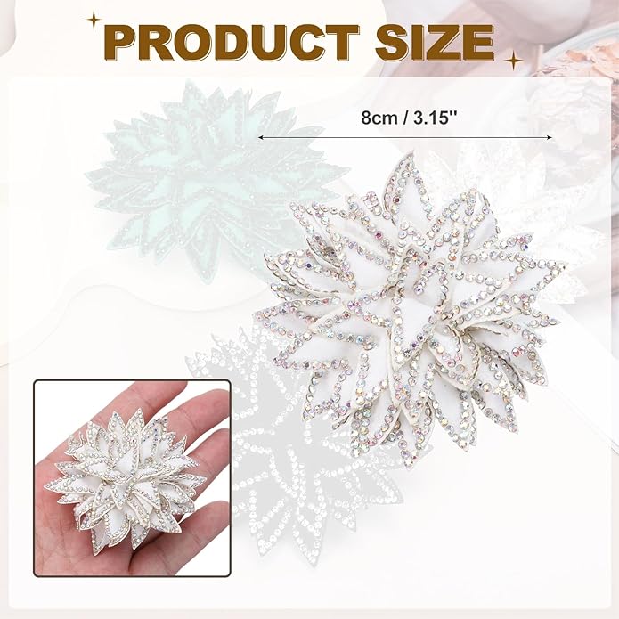 PATIKIL Flower Brooch Pin for Women, Rhinestone Rose Flower Brooch Dainty Fabric Floral Boutonnieres for Women
