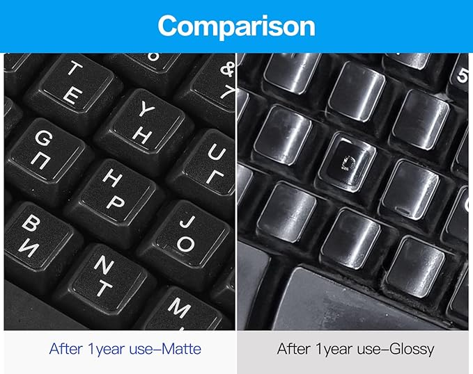 (2PCS) Ukrainian Keyboard Stickers, Ukraine Keyboard Letters Replacement Sticker with White Letter/Black Background, Cyrillic Russian Belarus Keyboard Stickers for Computer Laptop Notebook Desktop