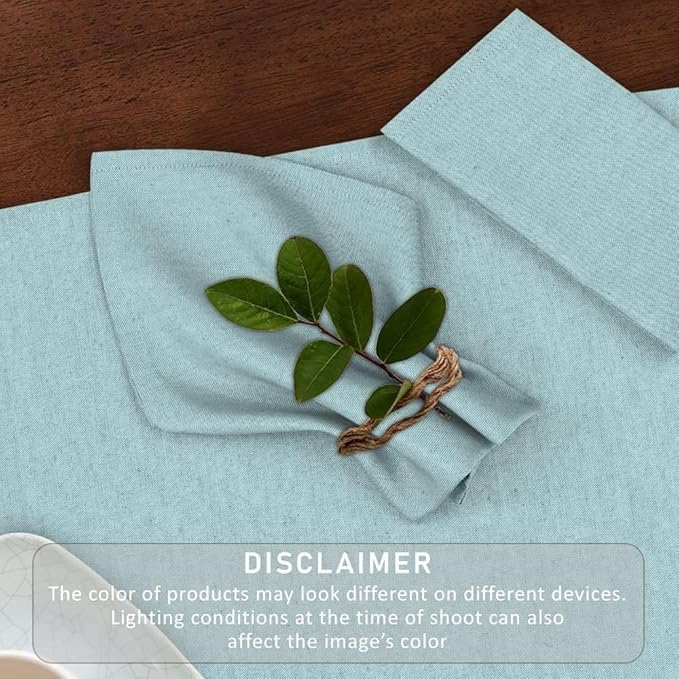 Ruvanti Cloth Napkins Set of 6, 18x18 Reusable Napkins Cloth Washable, Soft & Durable Table Napkin, Poly Cotton Fabric Dinner Napkins for Parties, Christmas, Thanksgiving, Weddings - Baby Blue