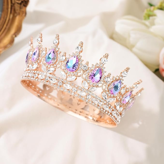 Queen Crown for Women Crystal Tiara for Girl Rhinestone Wedding Headband for Bride Hair Accessories for Costume Birthday Party Prom