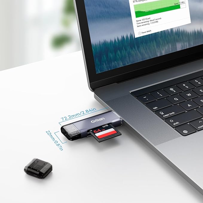 USB 3.0 microSD/SD Card Reader Dual USB A & C Memory Card Reader Adapter 5Gbps Type C TF Card Reader for SD, SDHC, SDXC, RS-MMC, MMC, microSD, microSDHC, microSDXC(SD Card Not Included)