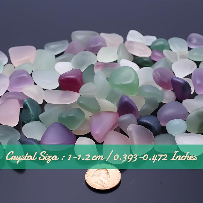 Polished Fluorite Crystal Set, 0.4'', 128 Pcs - Handpicked Natural Tumbled Stones and Crystals Bulk for Healing, Reiki, Meditation, Witchcraft and Home Decor