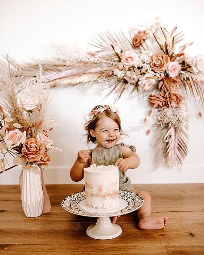 Roses Artificial Flowers Bouquet Combo Box Set for DIY Wedding Centerpieces for Table Bridal Baby Shower Party Decorations Fake Silk Floral Arrangements for Home Decor Indoor Peach Pink