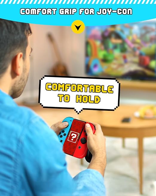 Lotadilo Joy-Con Grip for Nintendo Switch/Switch Oled - JoyCon Comfort Hand Grips Controller for Men Teen Boys Cool Cartoon Anime Design, Red Maliao
