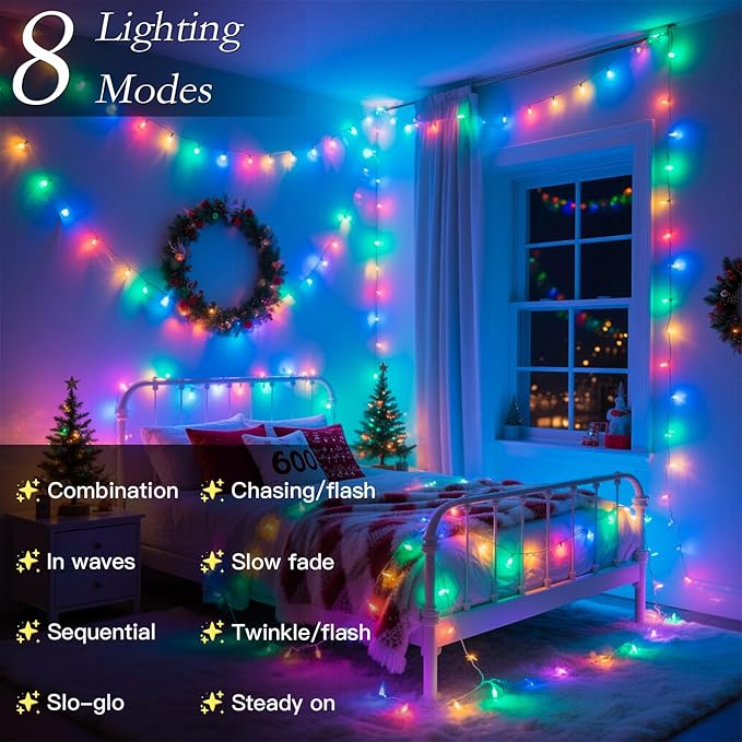 328FT 1000 LED Christmas Tree Lights, Bright Multicolor Outdoor Christmas String Lights for House, Fairy Lights with 8 Modes, Waterproof & Durable Indoor Outdoor Decor, Timer Included