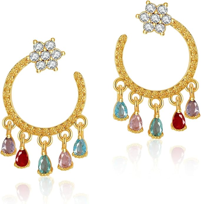 Gold Flower Statement Earrings for Women, Large Chunky Bohomian Summer Beach Floral Earring, Irregular Bold Exaggerated Earrings