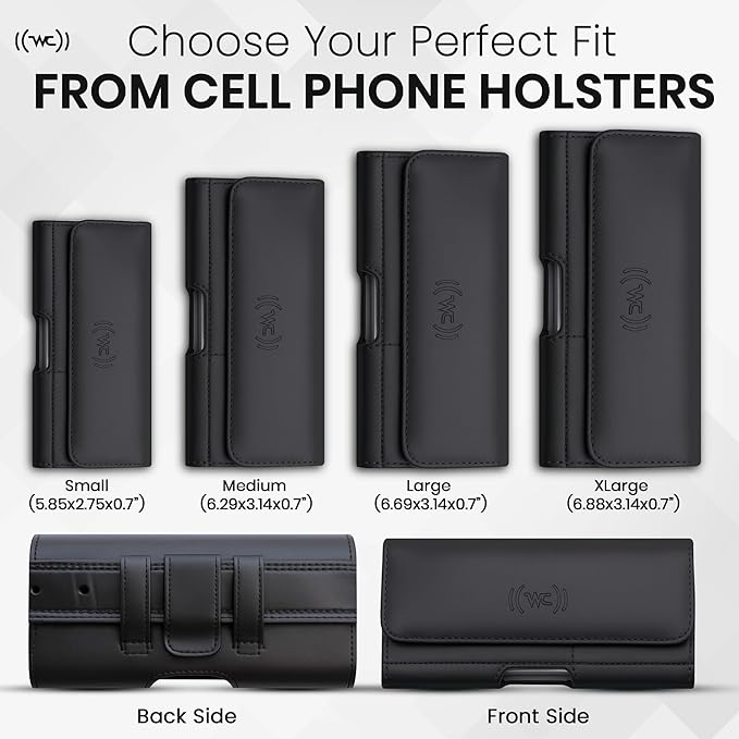 Credit Card Slot Phone Holster for Men & Women – Leather Cell Phone Case & Phone Pouch with Belt Clip/Loop Holder, Fits iPhone Air 2025, 16 Plus, 15 Plus, 14 Plus, 11 Pro Max, XS Max
