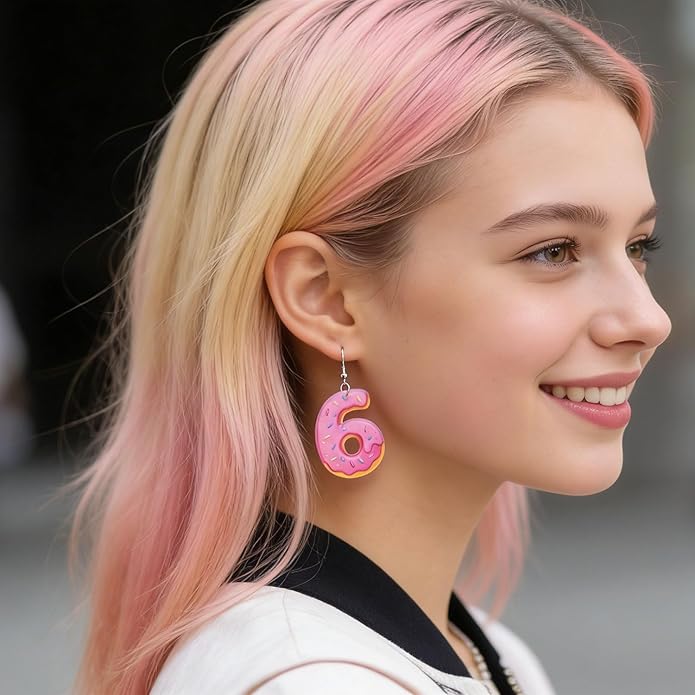 Trendy 67 Earrings Six Seven Ice Cream Statement Earrings Basketball Soccer Baseball Team Number Dangle Ear Drop Jewelry Gift for Women