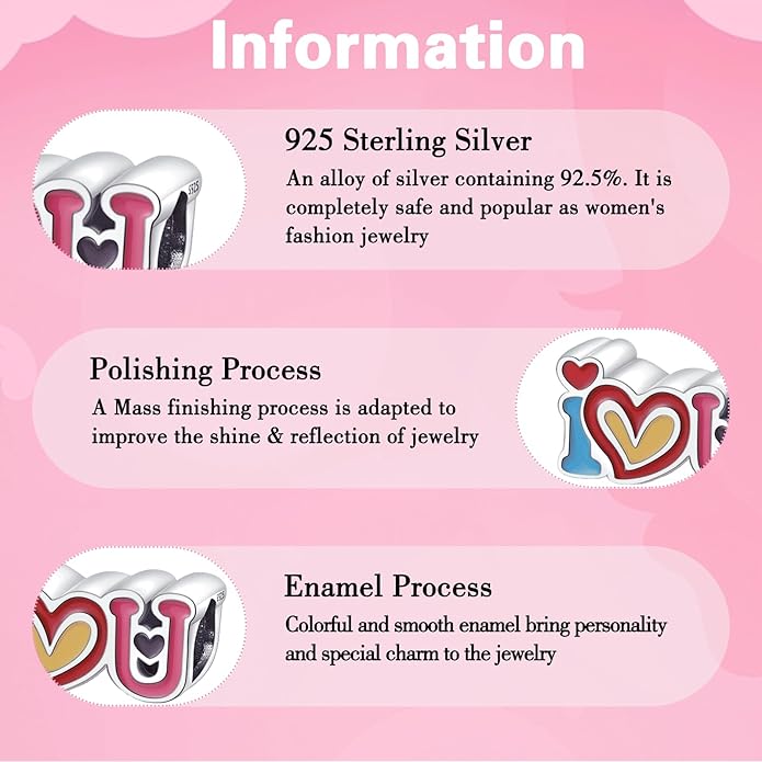 925 Sterling Silver Charms for Bracelets and Necklaces Charms for Women Fashion Jewelry for Women Friend and Mother