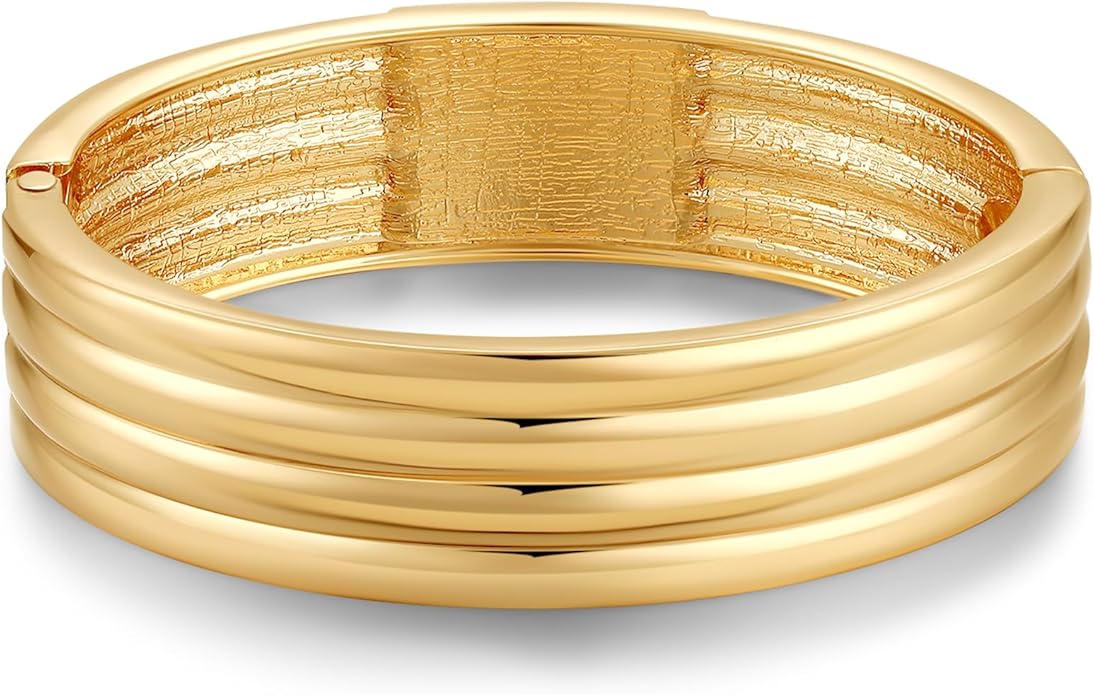Wide Chunky Gold Cuff Bracelets for Women - Open Cuff Bangles Adjustable Wrist Bracelets, Statement Jewelry Gifts for Women
