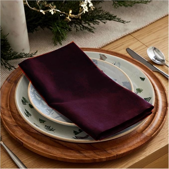TARAN LIVING Thick Cotton Cloth Napkin Set Christmas Cloth Napkins Washable Dinner Pure Cotton Napkin Set Table Cloth Reusable Perfect and Home Decor - Brown, Set of 12, 18x18 Inch