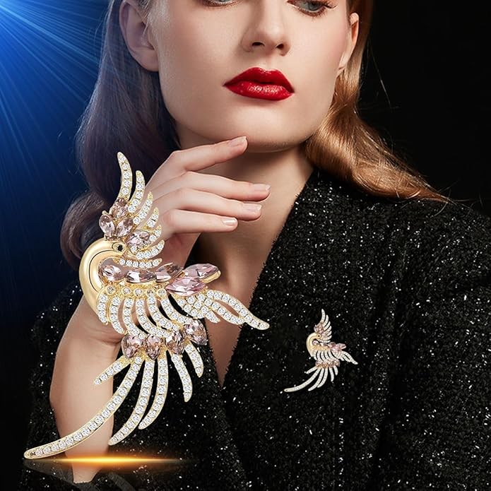 Animal Brooch for Women Girls 18k Gold Plated Animal Brooch Pin Rhinestone Animal Brooch Lapel Pin Jewelry Thanksgiving Day Birthday Wedding Gifts for Mom Wife