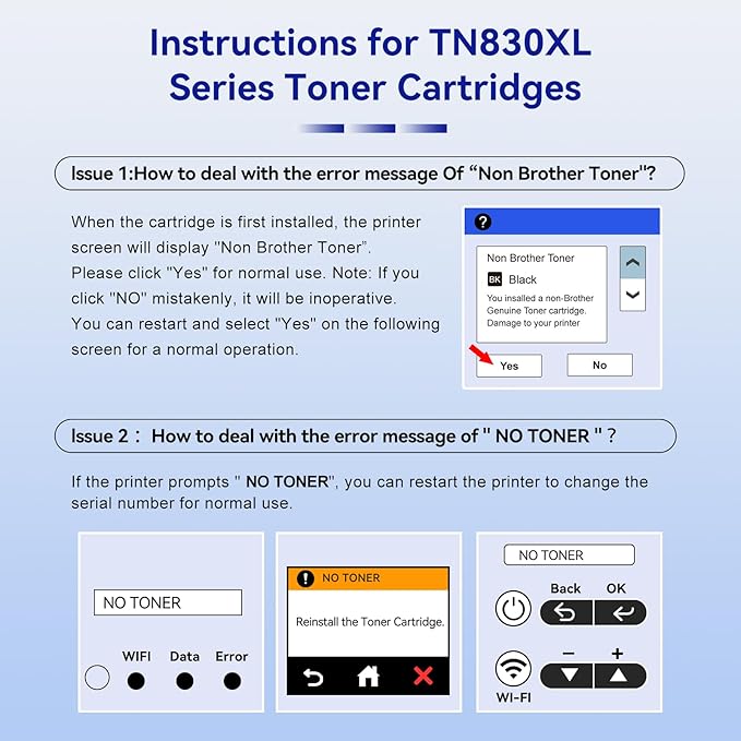 TN830XL TN830 Toner Cartridge Printer Compatible Replacement for Brother TN830XL TN-830 TN830 Black for HL-L2460DW DCP-L2640DW HL-L2405W L2400D L2480DW MFC-L2820DW MFC-L2820DWXL TN830/TN830XL Toner,2P