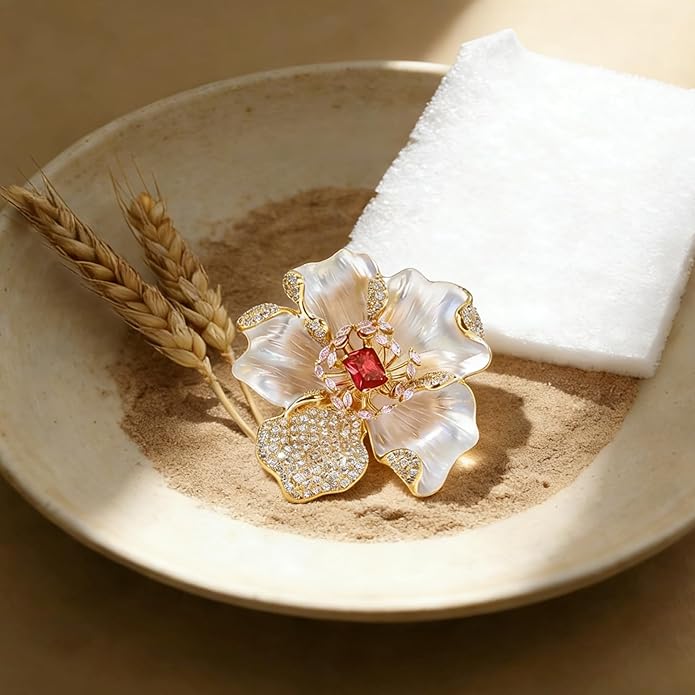 Brooch Pin - Gold Plated | Ideal Gift for Mom & Wife on Thanksgiving Day, Birthdays & Weddings