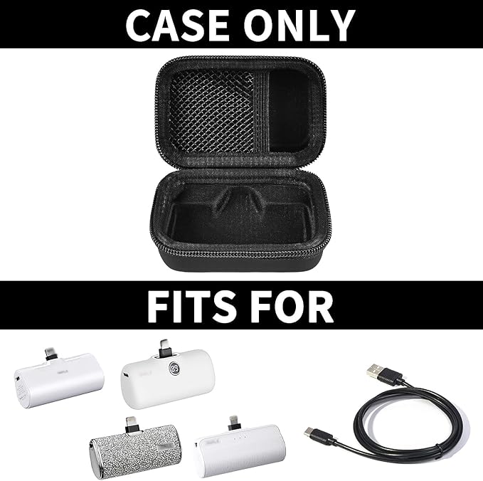 Portable Charger Power Bank Case for Swyop/for Feob/for Charmast/for JEJILL/for LanLuk/for VEGER/for iWALK/for Taegila/for Kuulaa and More Small Charging Battery Pack - Bag Only (Black)