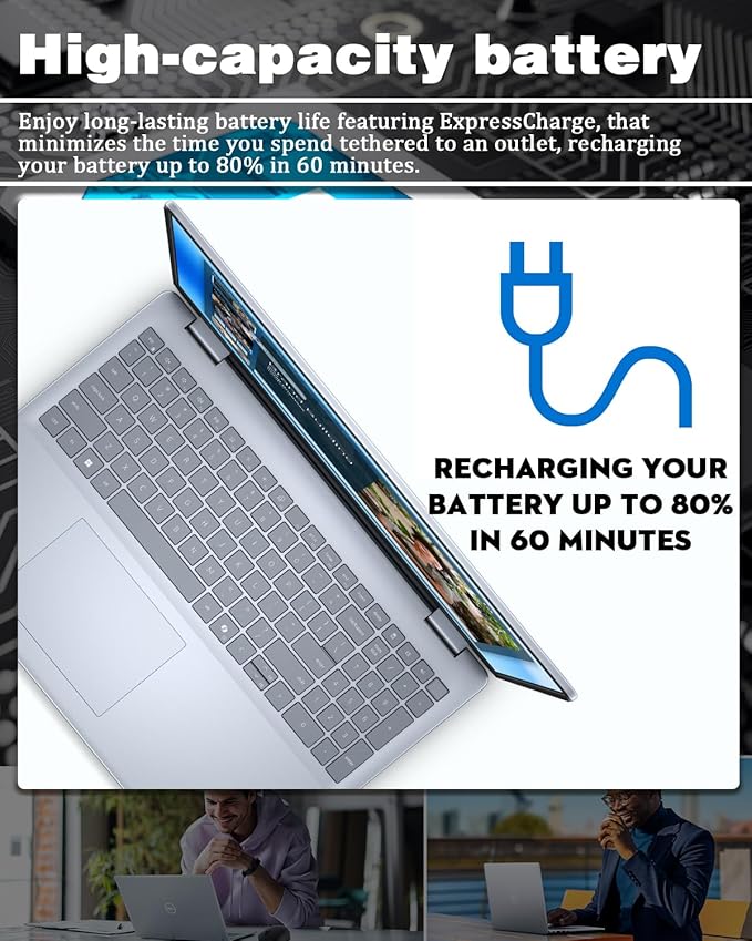 Dell Inspiron 16 Business Laptop - 16'' Touchscreen FHD+ Dsiaplay, Intel 10-Core 7 150U(Up to 5.4GHz) Express Charge, Backlit Keyboard, Windows 11 pro, Fingerprint (64GB RAM | 2TB SSD