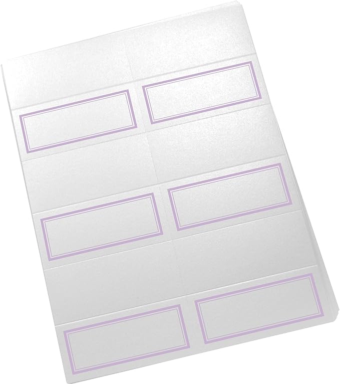 Double Line Border Printable Place Cards, Lavender (Choose Color), Set of 60 (10 Sheets), Laser & Inkjet Printers - Wedding, Party, Dinner, and Special Events - Made in the USA