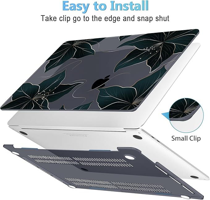 Mektron for MacBook Pro 13-inch Case 2022 2021 2020 Release A2338 M2 M1 A2289 A2251, Printed Plastic Hard Shell Cover for New MacBook Pro 13.3-inch Touch Bar Fits Touch ID，Floral C218