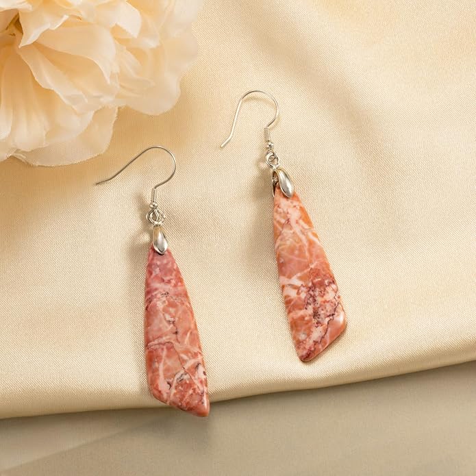 SELOVO Jasper Stone Earrings for Women Trendy Dangle Earrings Fishhook Drop Earrings