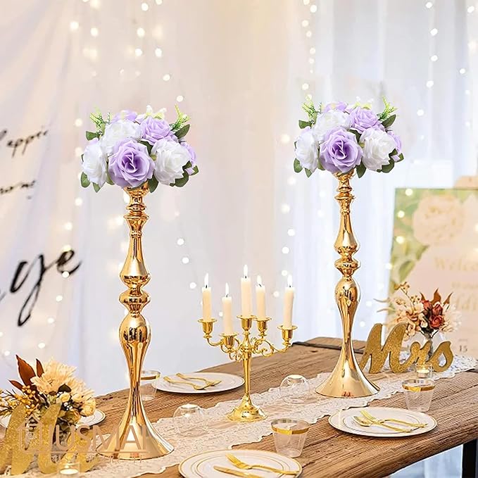 Artificial Lavender White Flower Ball - 4 Pcs Wedding Table Centerpiece Decorations for Flower Arrangements
