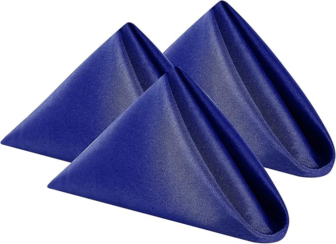 Cloth Napkins 17x17 inch Washable Polyester Dinner Napkins Soft Table Napkins for Wedding Party Dining Banquet(Royal Blue,100PCS)