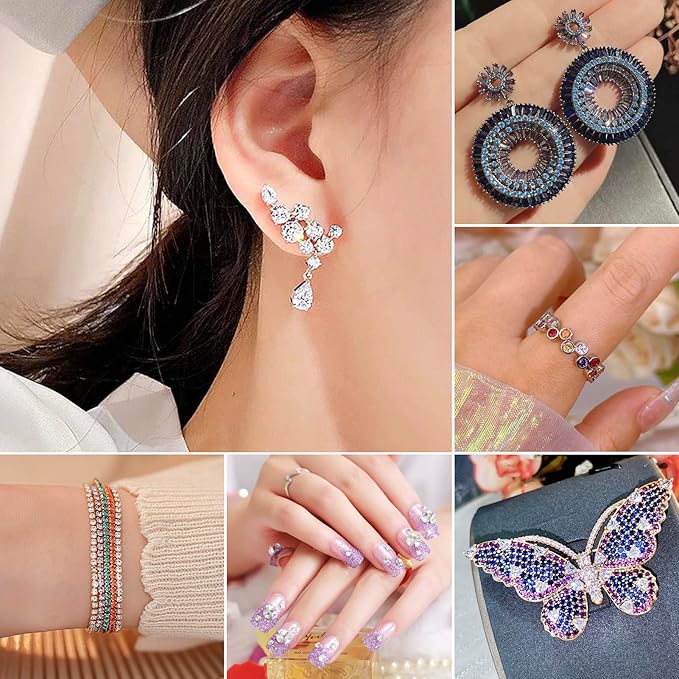 Fashewelry 180pcs 3mm/4mm/5mm Crystal Glass Birth Stone Cabochons 12 Colors Mini Pointed Back Faceted Diamante Rhinestone Gems for Floating Living Memory Charm Bracelet Necklace Nail Art Craft