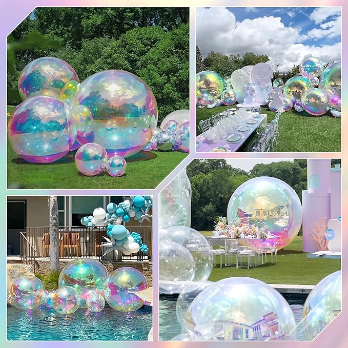 Inflatable Mirror Ball Set, 6-Piece Airtight Large Hanging & Standing Inflatable Disco Disco with 1200W Electric Pump for Party, Wedding, Pool, Events