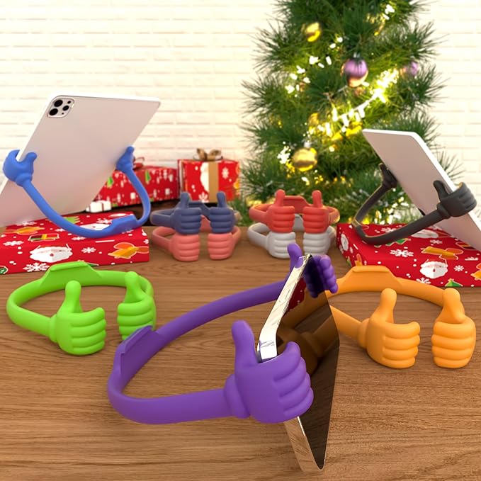Honsky Cell Phone Stand Holder 2-Pack,Thumbs Up Lazy Phone Stand,Universal Adjustable Flexible Dock for All Phones & Tablets,Cute Stocking Stuffer Gift for Teen Girls,Purple
