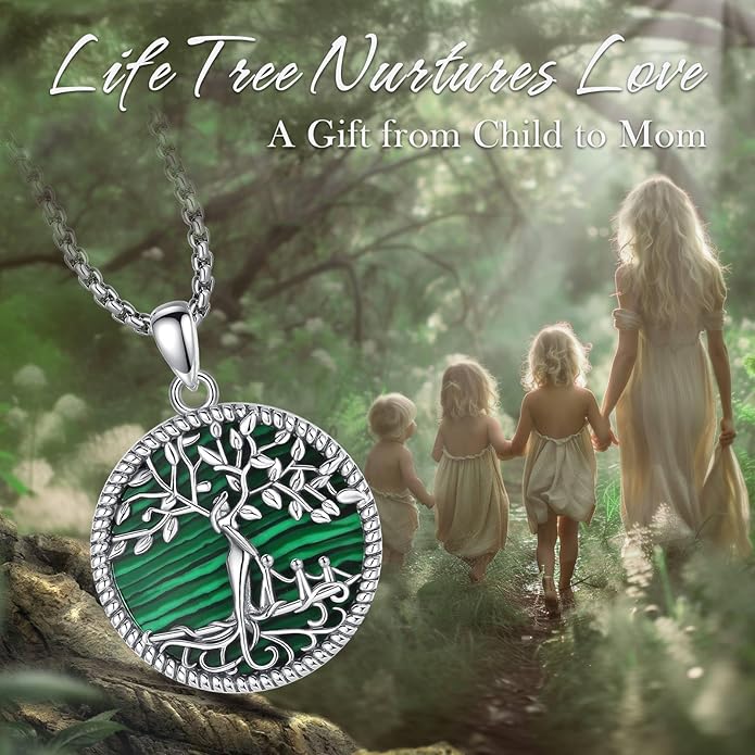 Vito 925 Sterling Silver Tree of Life Necklace for Women, Mother Tree Pendant for Mom Mother Necklace Mother's Day Jewelry Gift for Wife Grandma, 18/22 Inch Chain