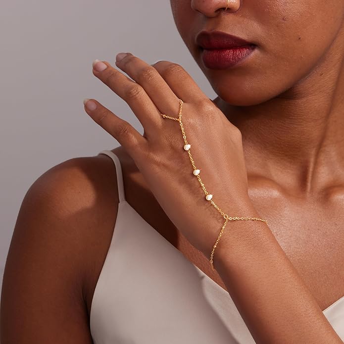 Gold Bracelets Set for Women Non Tarnish Trendy,14K Gold Plated Dainty Stackable Paperclip Cuban Link Chain Bracelets, Simple Cute Cuff Bracelets Jewelry Set Adjustable 7"+2"