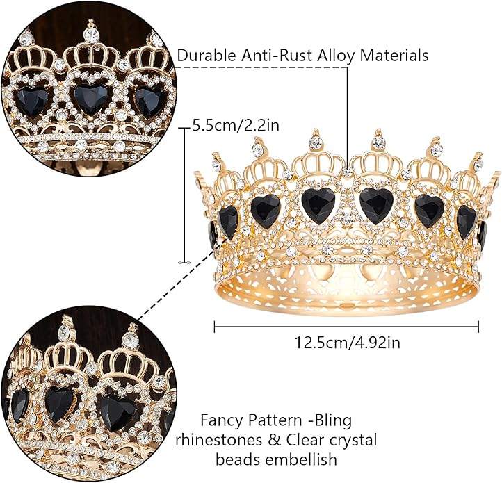 Queen Crown Rhinestone Wedding Crowns and Tiaras for Women Costume Party Hair Accessories Princess Birthday Crown Crystal Bridal Crown