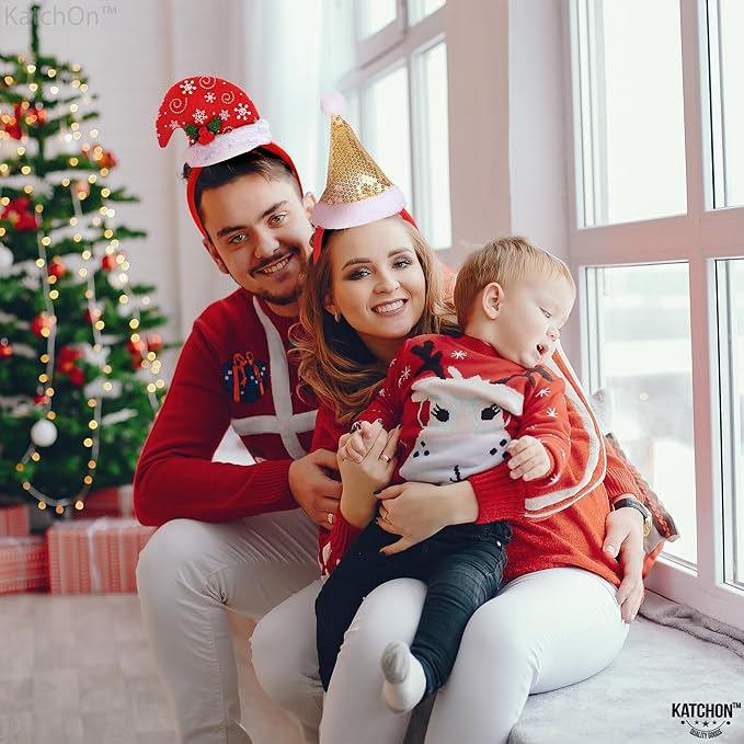 KatchOn Merry Christmas Headbands for Women - Pack of 12 | Holiday Headwear for Women | Christmas Party Favors and Accessories | Xmas Hair Accessories | Christmas Headbands for Adults