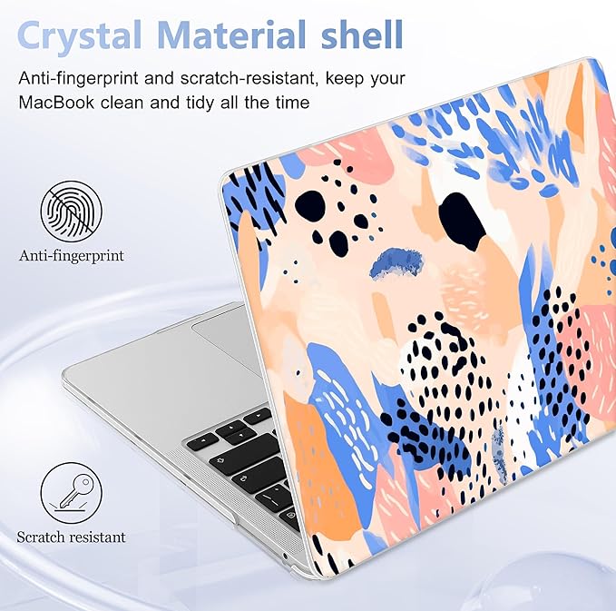 May Chen for New MacBook Pro 13 Case 2022 2020 Release (A2338 M1 M2/A2289/A2251), Plastic Crystal Hard Shell Case Cover with Keyboard Cover for MacBook Pro 13-inch Touch Bar, Bohemian Pattern
