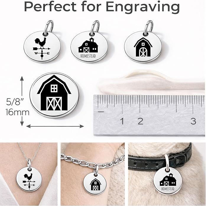 SM Design Western Charm Set of 4 – Stainless Steel Western Charms for Bracelets & Necklaces – Cowgirl, Ranch & Country Style Jewelry Charms – Western Gift for Women & Moms