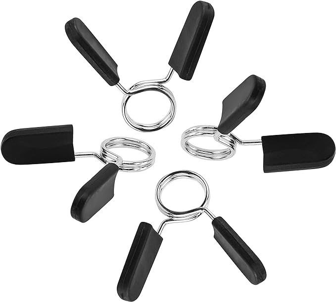 Barbell Clamps Dumbbell Spring Clip Circlip Collars 1 Inch Weight Bars Clips Fitness Weightlifting Lock Buckle 1 Inch for Standard Bar Barbell Strength Training Gym Accessory