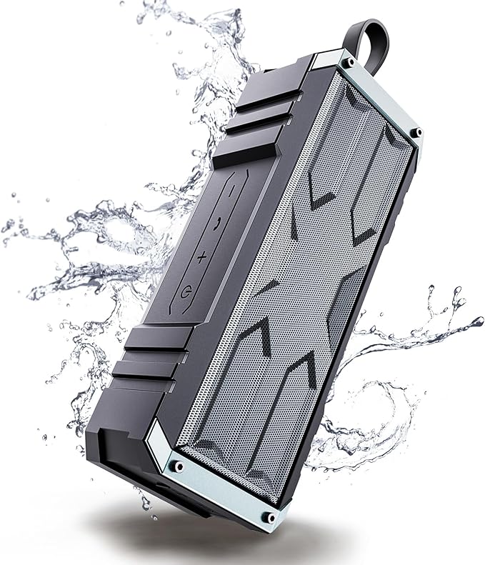 comiso Bluetooth Speaker, 5.3 Rugged Portable Speaker with 20W Stereo Sound, Speakers Bluetooth Wireless IPX7 Waterproof, 24H Playtime, Small Speakers with Deep Bass for Home, Outdoor, Beach, Travel