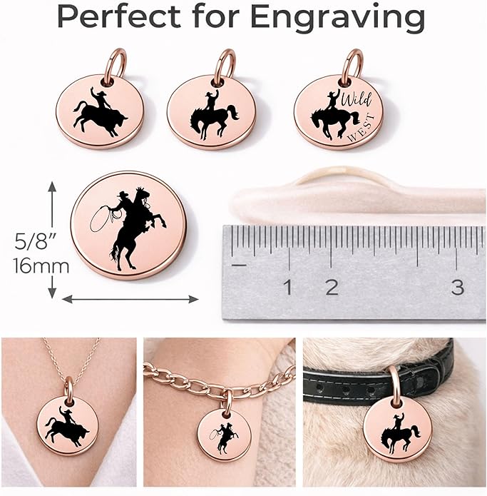 SM Design Western Charm Set of 4 – Stainless Steel Western Charms for Bracelets & Necklaces – Cowgirl, Ranch & Country Style Jewelry Charms – Western Gift for Women & Moms