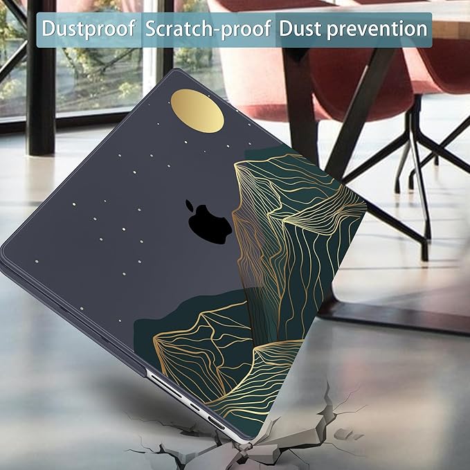 Mektron Case for MacBook Pro 16" M4 A3403 A3186 M3 A2991 M2 A2780 M1 A2485 (2021/2023/2024) Pro/Max with Touch ID, Hard Shell Plastic Laptop Cover Keyboard Cover, Abstract Mountain C112