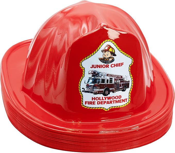 Kenco Kids Customizable Plastic Firefighter Hats -Choose your style, add your name or department
